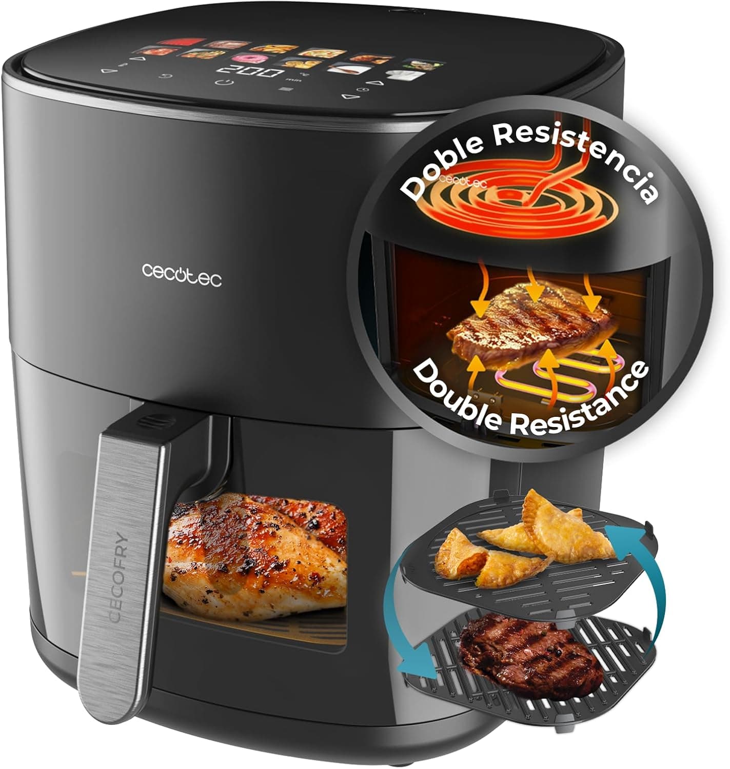 Cecotec Cecofry & Grill Duoheat 6500 Air Fryer, 6.5 L